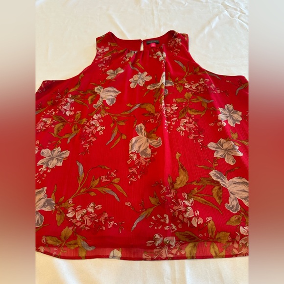 Vince Camuto Red Floral Sleeveless Top Size XL - Picture 2 of 8